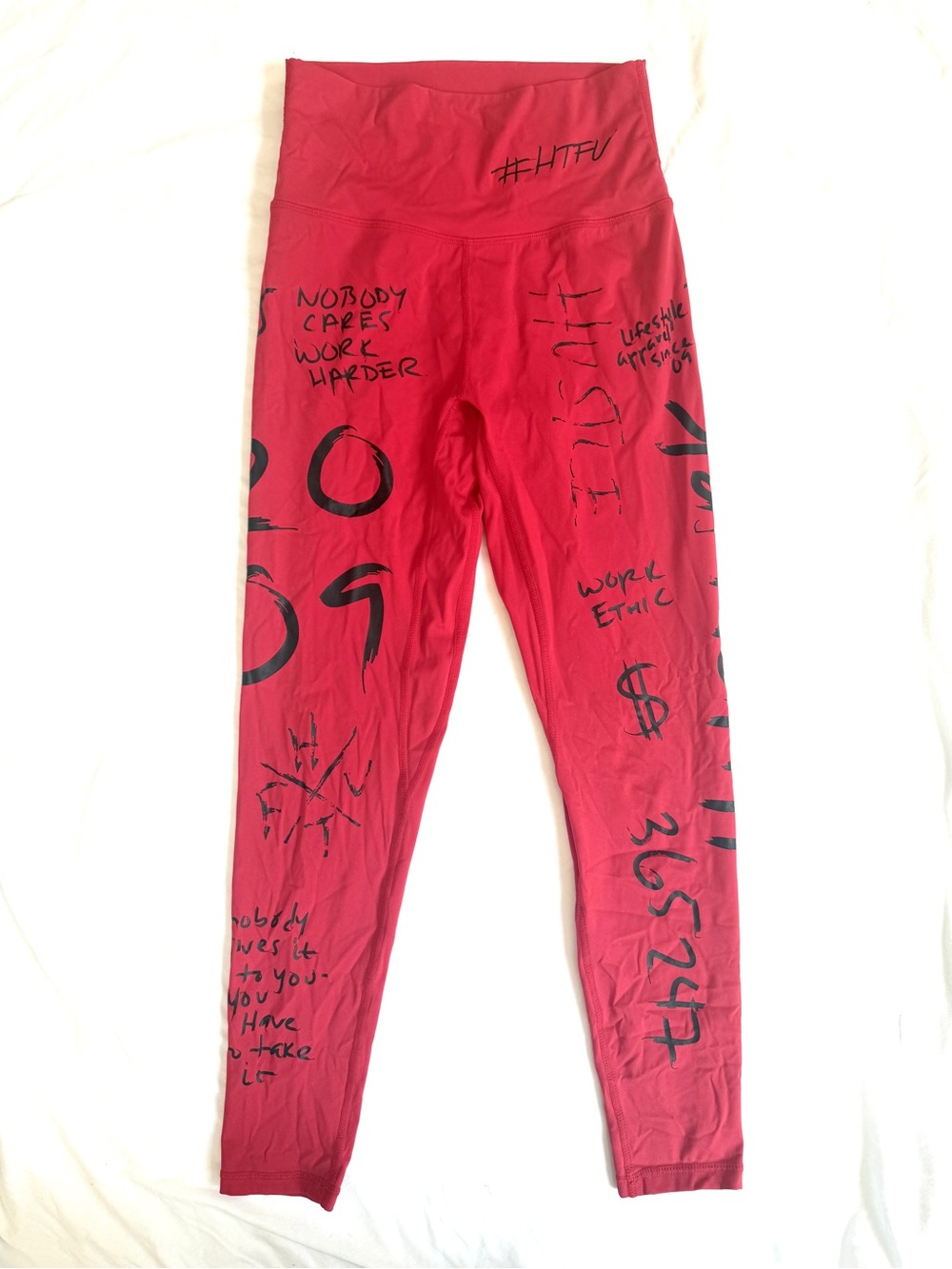 HTFU Original Analog Red Graphic Gym Leggings